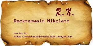 Recktenwald Nikolett névjegykártya